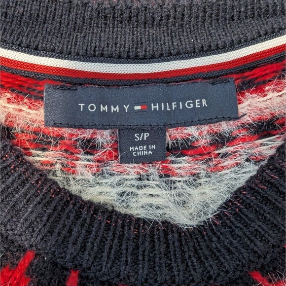 Tommy Hilfiger Sweater Womens Small Fair Isle Wool Blend Sequin Nordic Ski Lodge - Picture 4 of 8